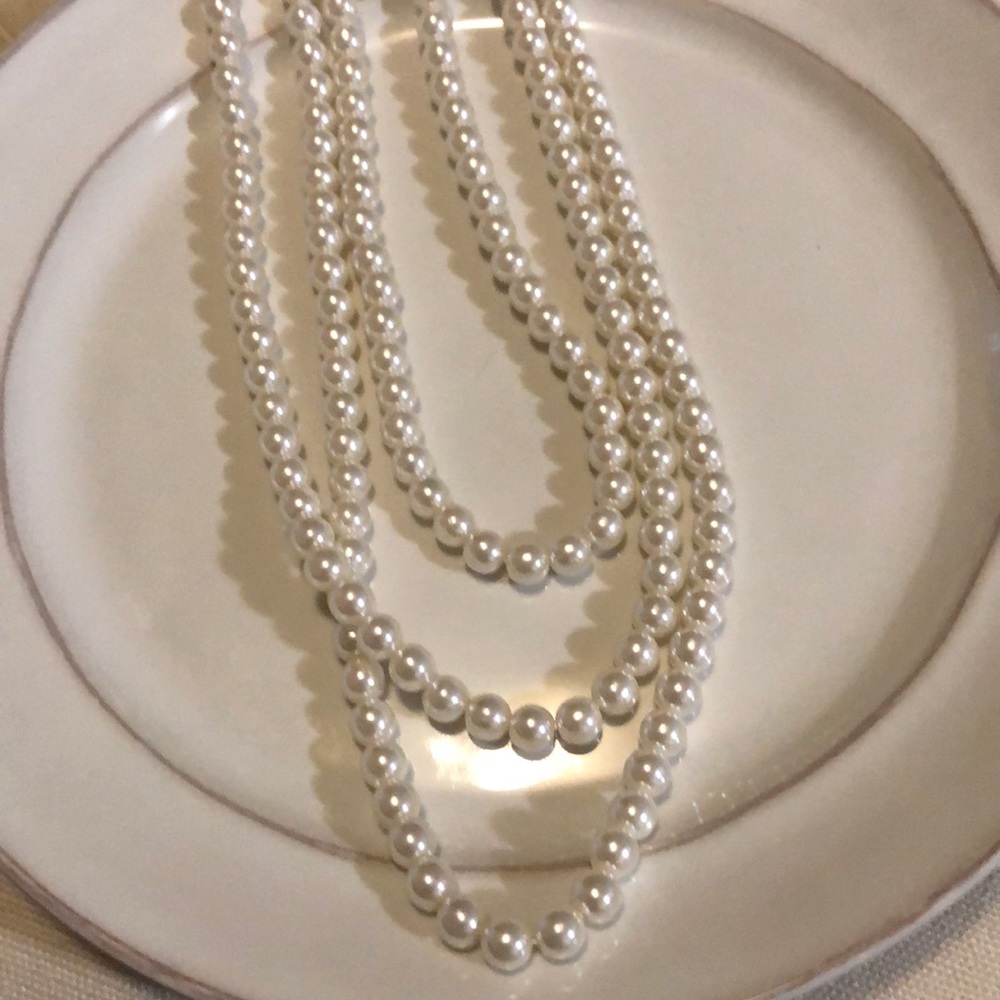 Long pearl costume jewelry